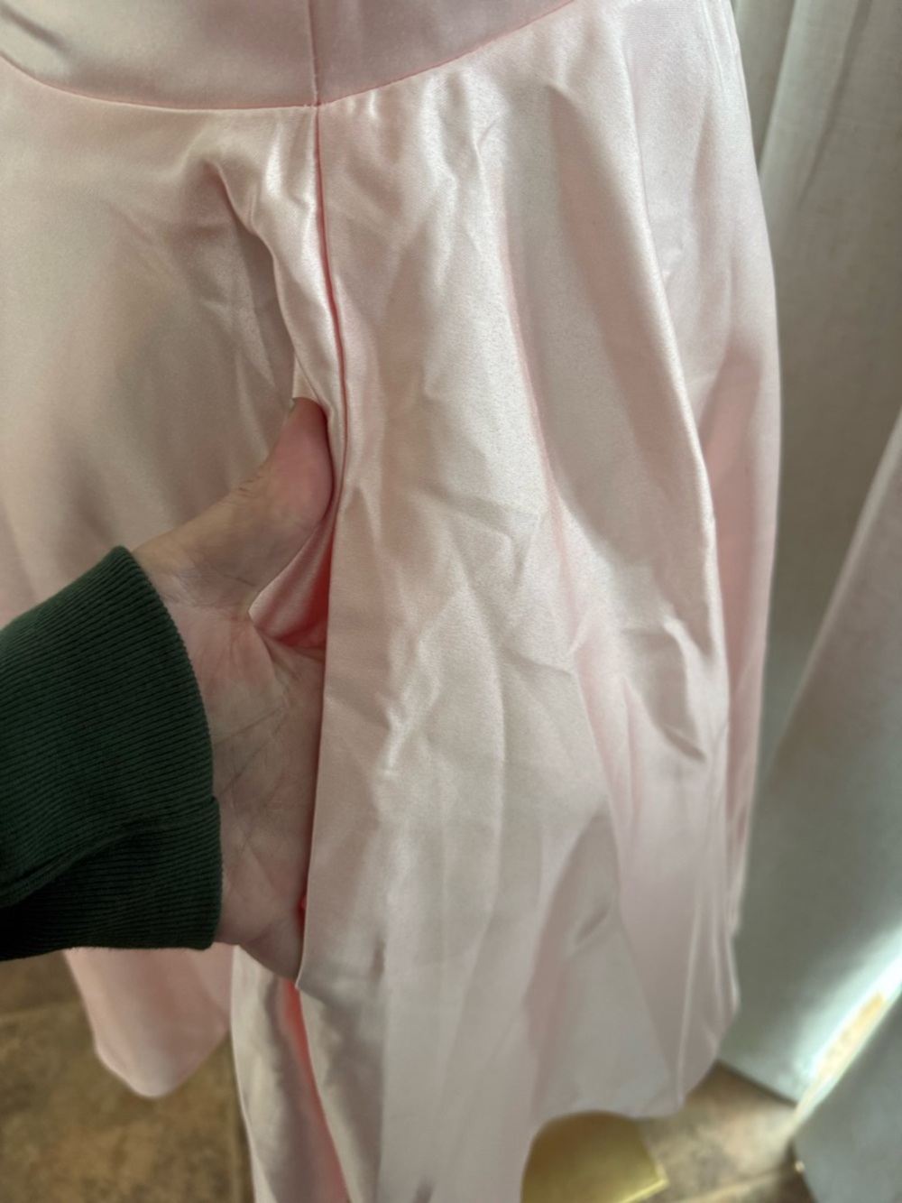 Light Pink Satin Dress Size XSmall NWT - Picture 3 of 7